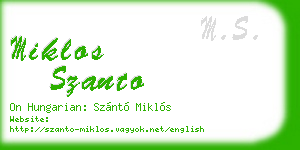 miklos szanto business card