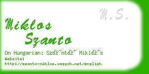miklos szanto business card